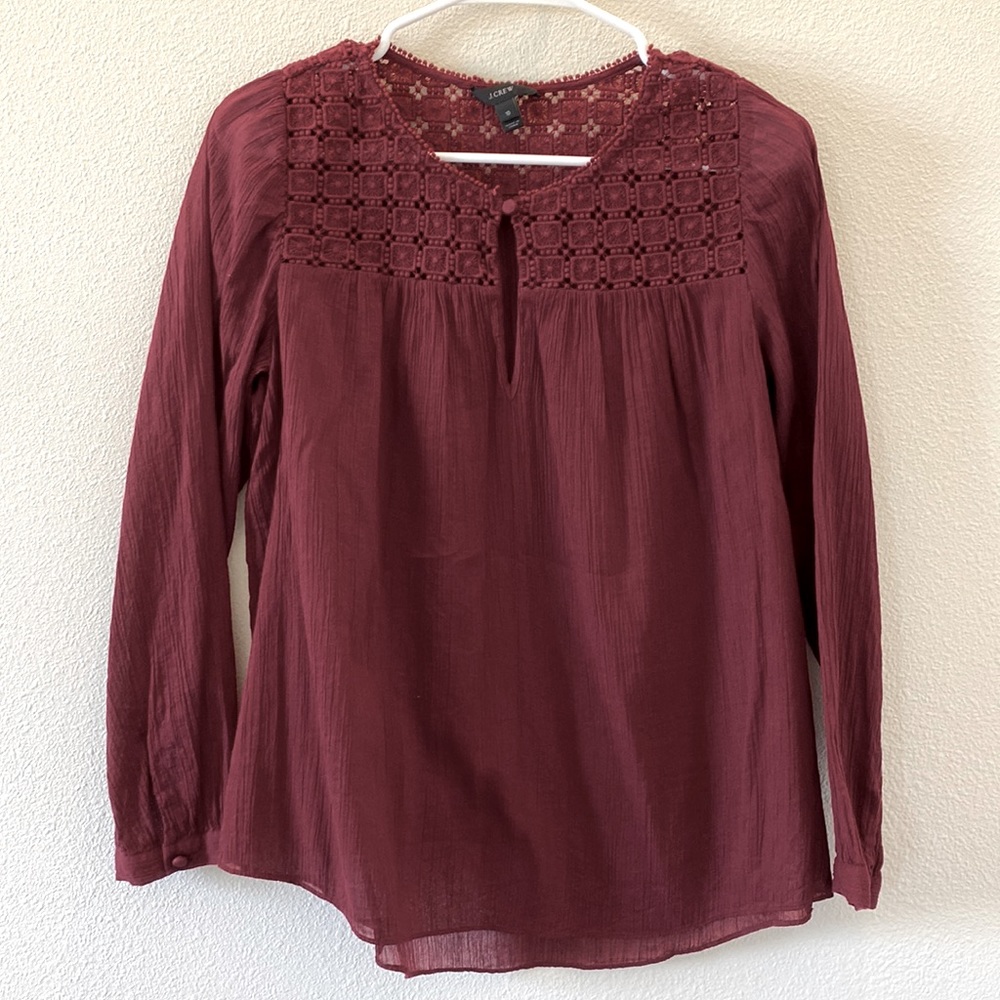 J. Crew Burgundy Blouse